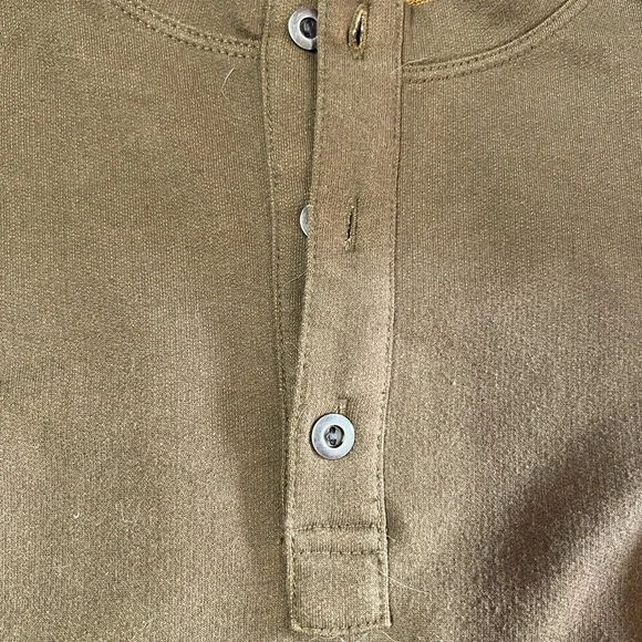 L.L. Bean Olive Henley Shirt M reg - Picture 5 of 9
